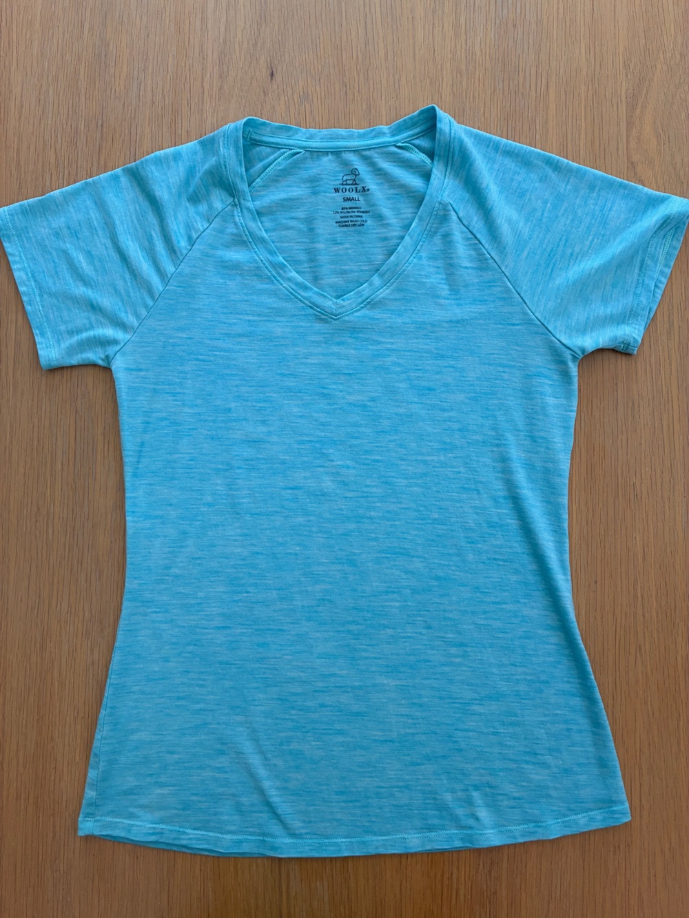 Woolx-Merino Wool Blend-Light Blue Short Sleeve Shirt-S
